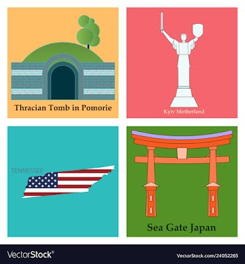 Set of world sights vector image