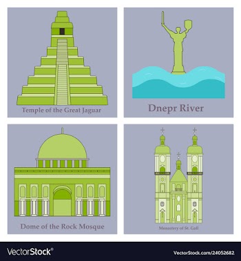 Set of world sights vector image