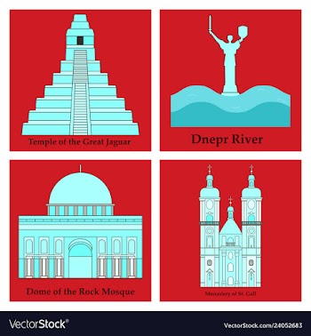 Set of world sights vector image