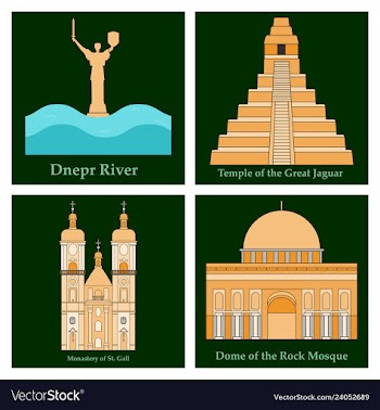Set of world sights vector image