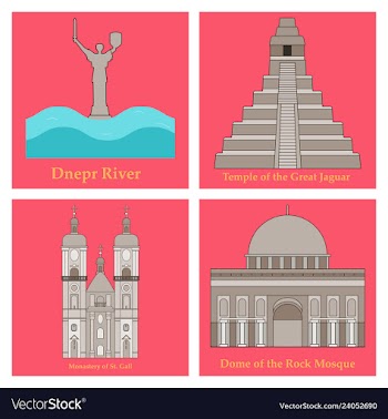 Set of world sights vector image