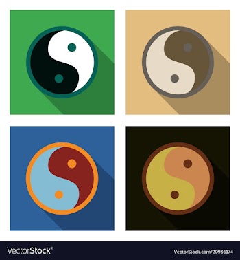 Set of ying yang symbol of harmony and balance vector image
