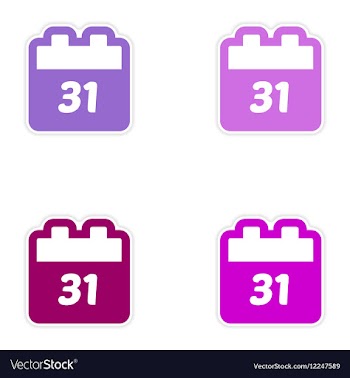 Set oof paper sticker on white background calendar vector image