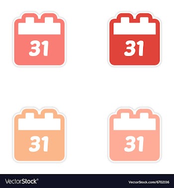 Set oof paper sticker on white background calendar vector image