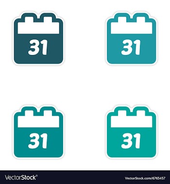 Set oof paper sticker on white background calendar vector image