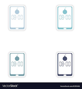 Set paper sticker on white background Mobile Phone vector image