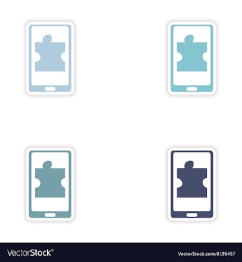 Set paper sticker on white background mobile phone vector image