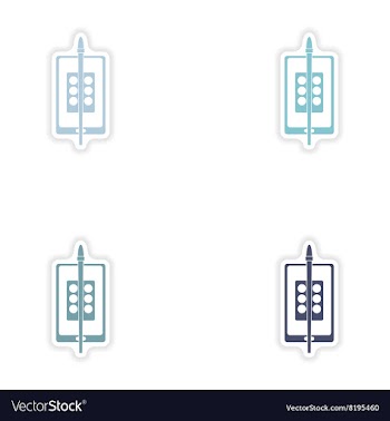 Set paper sticker on white background mobile phone vector image