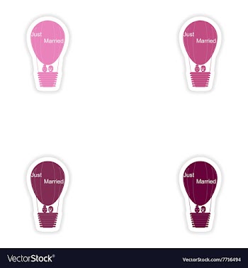 Set paper stickers on white background air balloon vector image