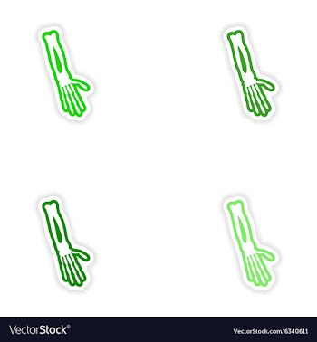Set paper stickers on white background arm bones vector image