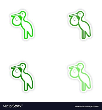Set paper stickers on white background Baby and vector image