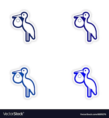 Set paper stickers on white background Baby and vector image