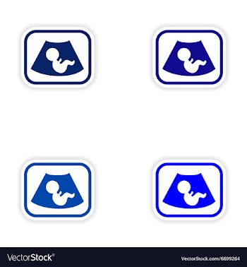 Set paper stickers on white background baby vector image