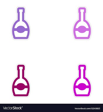 Set paper stickers on white background bottle of vector image