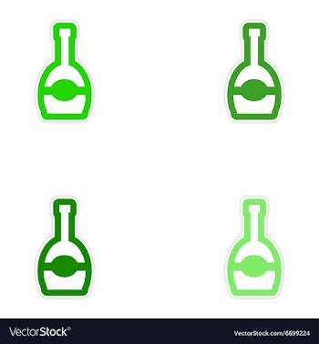Set paper stickers on white background bottle of vector image