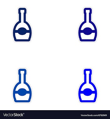 Set paper stickers on white background bottle of vector image