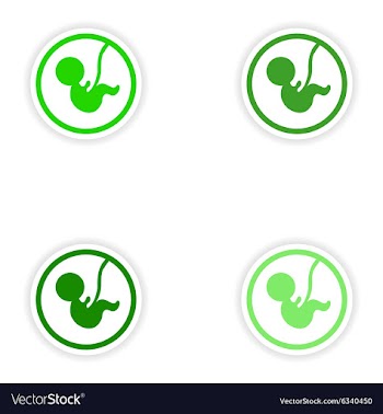 Set paper stickers on white background child in vector image