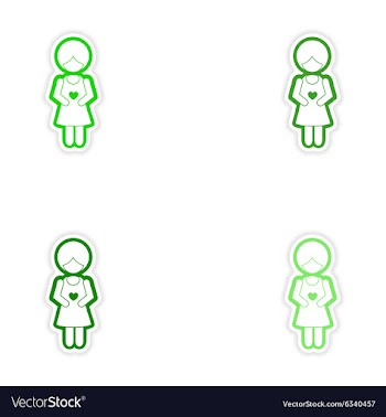 Set paper stickers on white background expectant vector image
