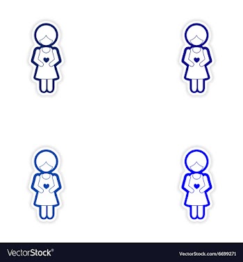 Set paper stickers on white background expectant vector image