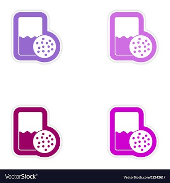 Set paper stickers on white background glass of vector image