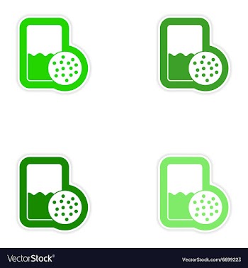 Set paper stickers on white background glass of vector image