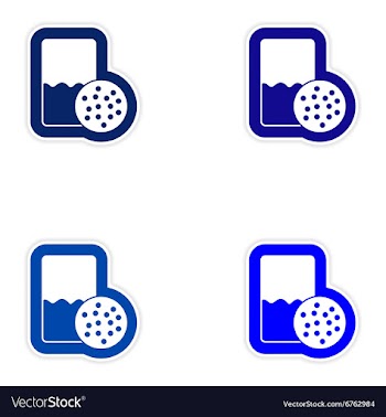 Set paper stickers on white background glass of vector image
