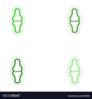 Set paper stickers on white background human bones vector image