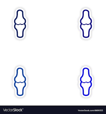 Set paper stickers on white background human bones vector image