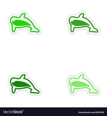Set paper stickers on white background killer vector image