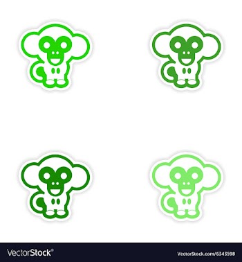 Set paper stickers on white background little vector image