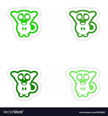Set paper stickers on white background little vector image