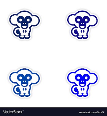 Set paper stickers on white background little vector image