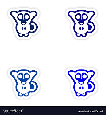 Set paper stickers on white background little vector image