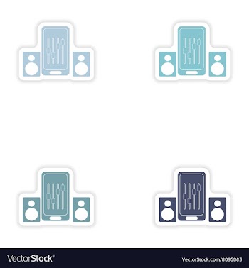 Set paper stickers on white background mobile vector image