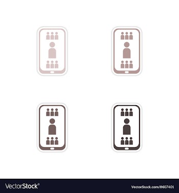 Set paper stickers on white background mobile vector image