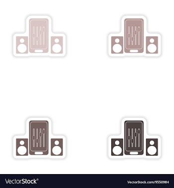 Set paper stickers on white background mobile vector image