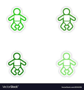 Set paper stickers on white background newborn vector image