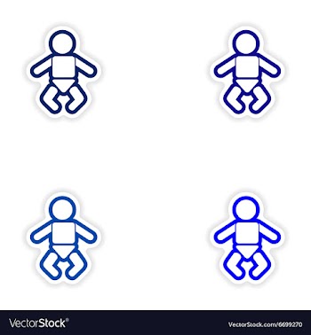 Set paper stickers on white background newborn vector image