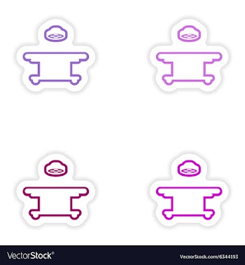 Set paper stickers on white background operating vector image