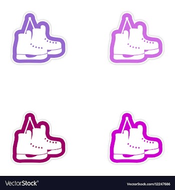 Set paper stickers on white background pair of vector image