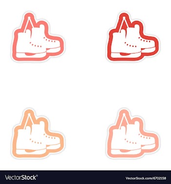 Set paper stickers on white background pair of vector image