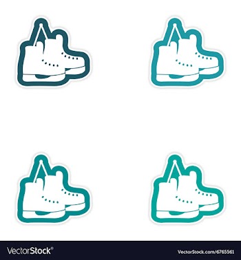 Set paper stickers on white background pair of vector image