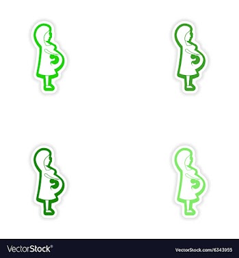 Set paper stickers on white background pregnant vector image