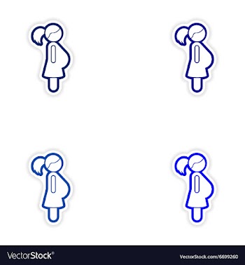 Set paper stickers on white background pregnant vector image