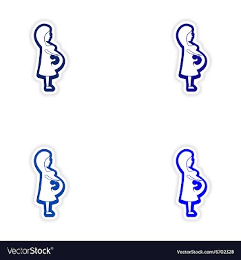 Set paper stickers on white background pregnant vector image