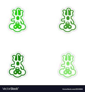 Set paper stickers on white background small vector image