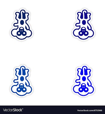 Set paper stickers on white background small vector image
