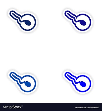 Set paper stickers on white background sperm and vector image