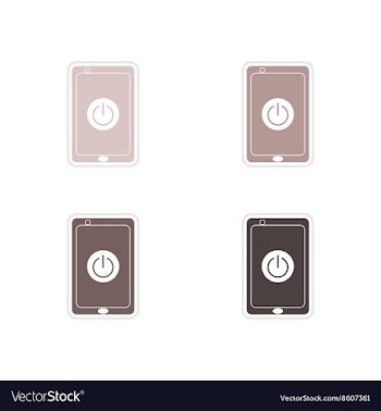 Set paper stickers on white background Turn off vector image