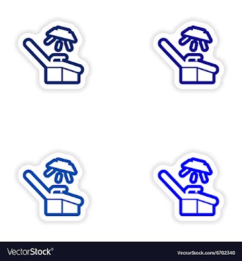 Set paper stickers on white background vector image